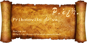 Prikosovits Éva névjegykártya